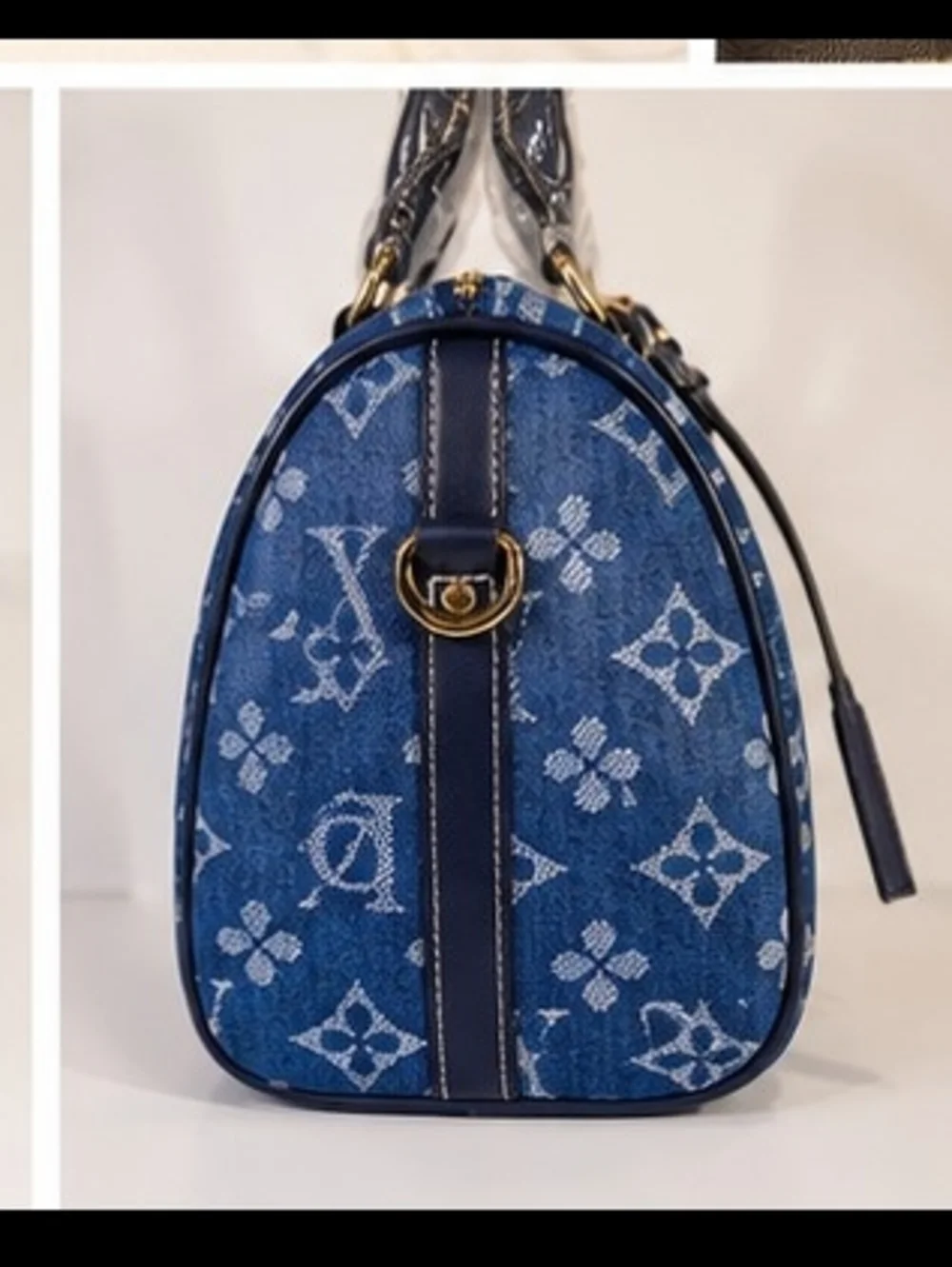 Classic Fashion Denim Monogram Satchel Bag & Wristlet Wallet NWT